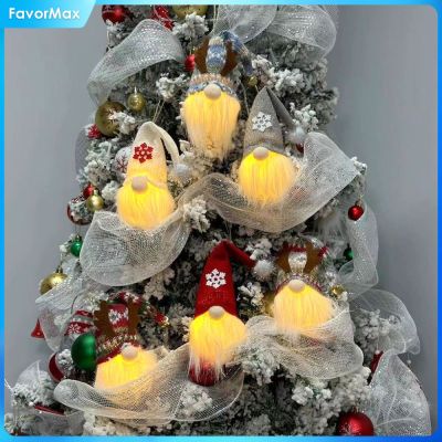 FavorMax ขนแกะเรืองแสงหลากหลายใหม่คริสต์มาส2023ระฆังแขวนไม่มีหน้าแก่คนแคระตุ๊กตาผ้ากำมะหยี่รูดอล์ฟ1/3ชิ้น