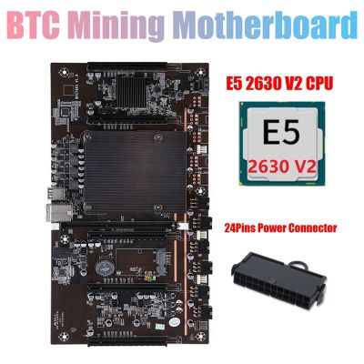 X79 H61 BTC Miner Motherboard Support 3060 3070 3080 GPU with E5 2630 V2 CPU+24Pins Connector for BTC Miner Mining