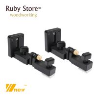 W-new Set of 2PCS Micro-Adjustable T-track Sliding Brackets for Fence Woodworking Router Table Table Saw