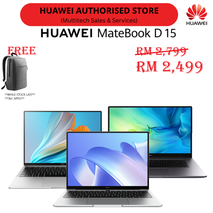 HUAWEI Matebook D15 8GB + 512GB 11th Gen Intel Core i5 Pop Up Camera ...