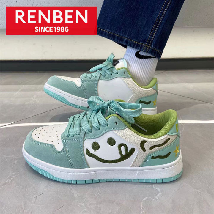 renben-สเก็ตบอร์ดเล่นกีฬาคู่สีเขียวมิ้นต์สีเขียวรองเท้าเล่นกีฬากลางแจ้งใหม่รองเท้าเล่นกีฬากลางแจ้ง