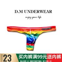 D.M special edition rainbow colored mens underwear appeal T T low-rise pants of polyester monobutyl sexy temptation