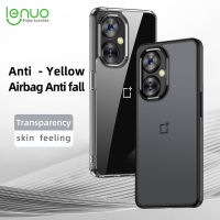 Lenuo เคสสำหรับ OnePlus Nord CE 3 Lite 5G-4มุมกันกระแทกกันชนซิลิโคนที่ยืดหยุ่น + ฝาหลังกึ่งโปร่งใสกระจกฝ้าพีซี