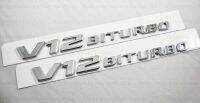 2ชิ้น2017 Oem สำหรับ Mercedes V12 Biturbo Fender ตราโครเมี่ยมสัญลักษณ์ S63 S65 Cl65อื่นๆ