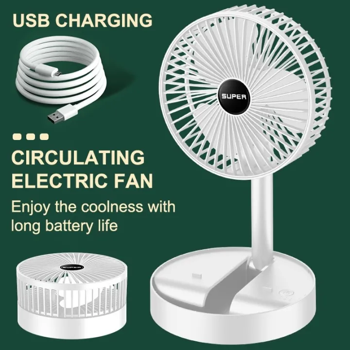 Desk Electric Fan Small folding fan with USB charging retractable 3