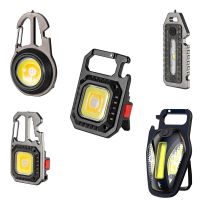 Mini LED Flashlight Work Light Portable Pocket Flashlight Keychains USB Rechargeable for Outdoor Camping Small Light Corkscrew Rechargeable  Flashligh