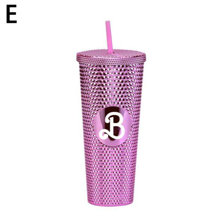 barbie-movie-peripheral-accompanying-cup-750ml-acrylic-water-barbie-with-pink-cup-straw-o3i4