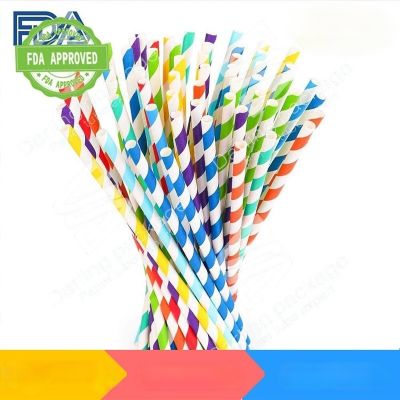 100 Color Disposable Paper Straw Degradable Environmental Protection Drink Straw Party Supplies