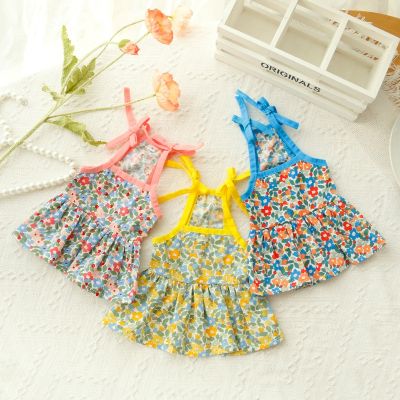 Stylish Dog Clothes Puppy Thin Summer Dress Pet Camisole Skirt Teddy Floral Skirt Sun Protection Princess Dress Dresses