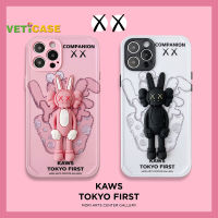 3D เคสโทรศัพท์รูปกระต่ายหมีน่ารัก,เคสโทรศัพท์สำหรับ Apple iPhone 13 11 12 Pro X XS Max XR 8 7 Plus เคสฝาหลังซิลิโคนนิ่มเคสมือถือสีชมพูสีดำสีขาว