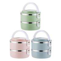 Lunch Container Thermal Stainless Steel Food Keeper with Both Sides Safety Buckles Easy Carrying 2 Tier Fruit Boxes with Large Diameter for Students Workers Teachers decent