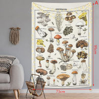 QIAN Quotes Mushroom Tapestry Wall Decor Mycology ¡Gnon Identification Chart