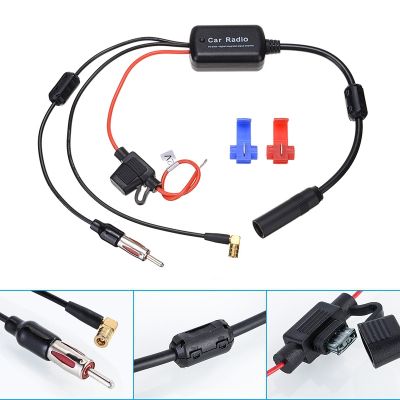 ﹍✻▬ 3 in 1 12V SMA DAB FM AM Car Antenna Signal Amplifier Car Radio Anti-interference Amp Booster Aerial 88-108MHz Outdoor ForMarine