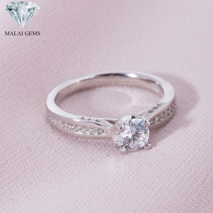 malai-gems-แหวนเพชร-เงินแท้-925-เคลือบทองคำขาว-ประดับเพชรสวิส-cz-รุ่น-071-2r35012-แถมกล่อง-แหวนเงินแท้-แหวนเงิน-แหวน