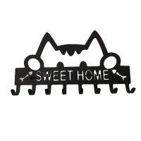 Creative Key Holder for Wall Mount Cute Cat Organizer Decorative, Metal Hanger for Front Door, Kitchen Store House, Work