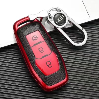 YCHIC หุ้มกุญแจรถ TPU + PC Ford Edge,จี้พวงกุญแจโลหะฟอร์ด,ที่ใส่กุญแจ,แหวนพวงกุญแจ,ปลอกสำหรับ Ford ขอบ Keyfob/ใหม่ Mondeo/explorer/mustang