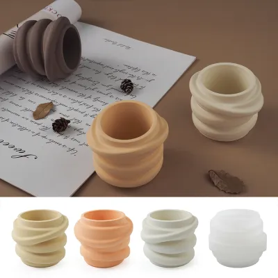 Aromatherapy Candle Holder Mold Wave Design Ceramic Mold Handmade Gypsum Cement Mold Ceramic Candle Cup Mold DIY Wave Shape Silicone Mold
