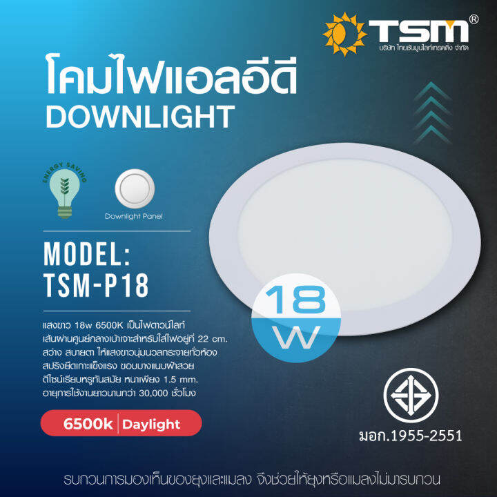 โคมไฟพาแนล-led-ขนาด3-6-9-12-18วัตต์-ไฟเพดาน-ดาวน์ไลท์ฝังฝ้า-ให้ความสว่างรอบทิศทาง-กระจายแสงได้ทั่วถึง-แสง-day-light