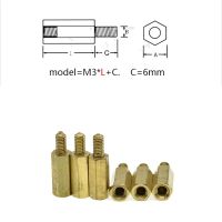 ตัวกั้นระยะพีซีบีสแตนออฟทองเหลืองหกเหลี่ยมตัวผู้ M3 20ชิ้น/ล็อต M3 *(5/6/8/10/12/15 // 18/20)+ 6มม. M3สกรูหกเหลี่ยม