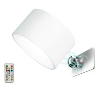 LED Wall Sconce, Wall Mount RGB Lamp USB Rechargeable 360°Rotate Magnetic Ball, Cordless Wall Light for Bedside