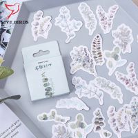 45 Pcs/box Eucalyptus Leaves Paper Stickers Set Decorative Stationery Stickers Scrapbooking DIY Diary Album Stick Lable