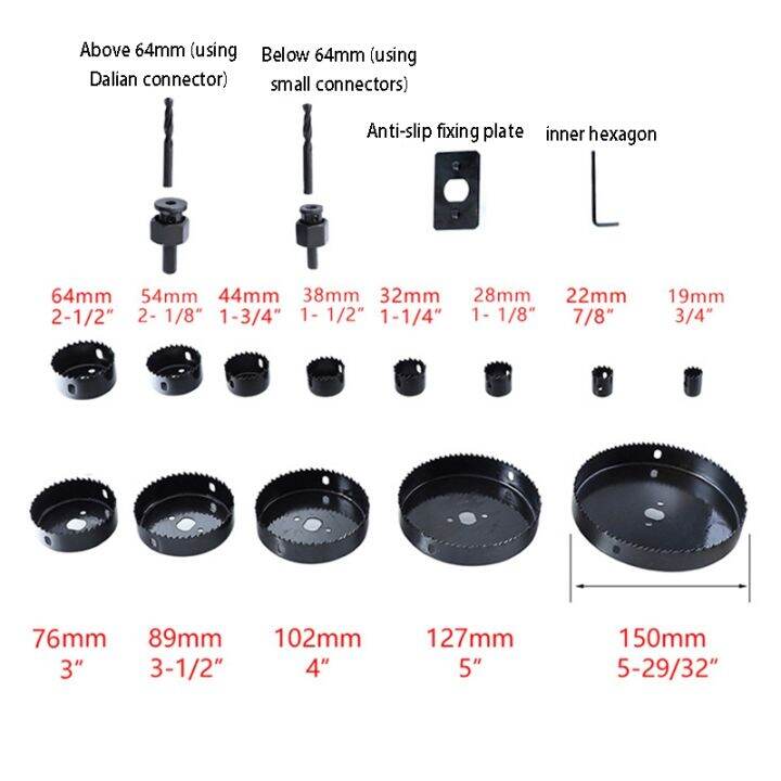 17-piece-british-woodworking-hole-opener-set-plastic-downlight-drill-bits-gypsum-board-wood-reaming-round-holes