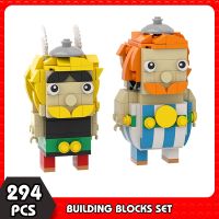 Qsv35 MOC อะนิเมะ Asterixed Figuras De Ação E Obelix Brickheadz Set บล็อกตัวต่อ Modelo Boneca Dos Desenhos Animados Tijolos Brinquedos Para Crianças