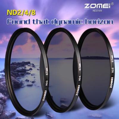 ดั้งเดิม! Zomei ความหนาแน่นเป็นกลางอุปกรณ์เลนส์กรองแสง ND ND2 + ND4 + ND8 52มม. 58มม. 62มม. 67มม. 77มม. 82มม. สำหรับเลนส์กล้องถ่ายรูป Canon Nikon Sony
