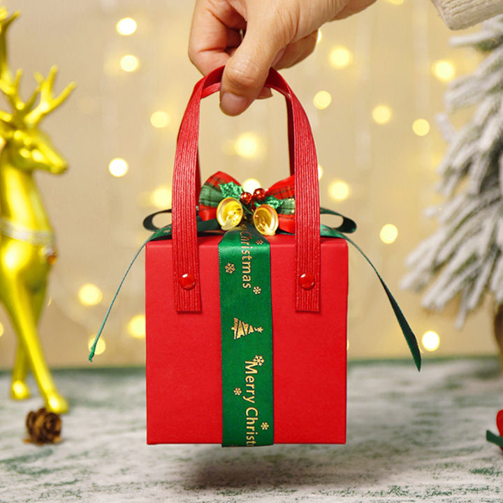 2022 Christmas gift bag Christmas Eve Apple gift box small gift box  portable candy gift bag decorative box | Lazada PH