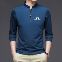 ✱✎ 2021 New Men Golf Clothing Long Sleeve T-shirt Mens Outdoor Sports Ventilation Loose Bottomed Polo Shirt Half Zip Golf Wear