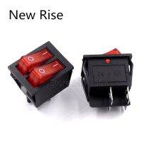 1PC KCD8 25x31mm Red Rocker Switches Two-Way Switch 4 Pin 2 Position 15A 250VAC 20A 125VAC ON-OFF Without Light