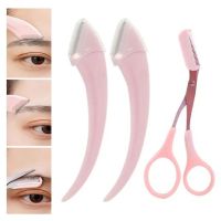 3Pcs Eyebrow Trimming Knife Eyebrow Face Razor For Women Eyebrow Scissors With Comb Brow Trimmer Scraper Makeup Tools