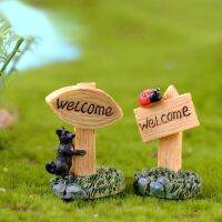 Ladybug สุนัข Signpost MINI พืชรูปรูปปั้นเครื่องประดับรถหัตถกรรมบอนไซ Miniature บ้านตกแต่งสวน Fairy DIY-ogfhdsd