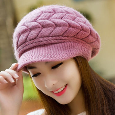 shiqinbaihuo ผู้หญิงถักหมวกฤดูหนาวที่อบอุ่นถักถุงหมวกหมวกหมวกสกี