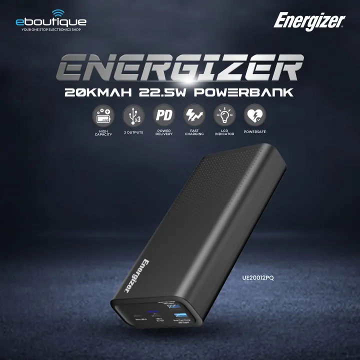 Energizer 20000mah Powerbank 225w Fast Charging For Androidiphone