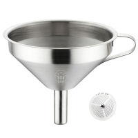 Wide Mouth Liquid Ingredients Strainer Easy Clean Kitchen Accessory Fried Fishes With Handle Mesh Filter Stainless Steel Funnel