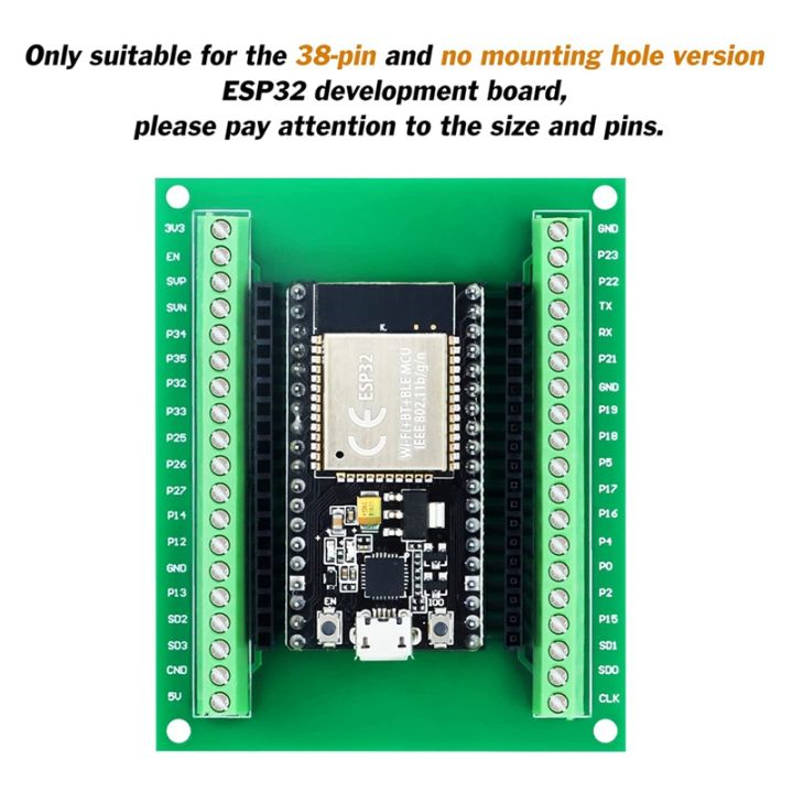 2pcs-esp32-breakout-board-gpio-1-into-2-for-38pin-narrow-version-esp32-esp-wroom-32-microcontroller-development-board