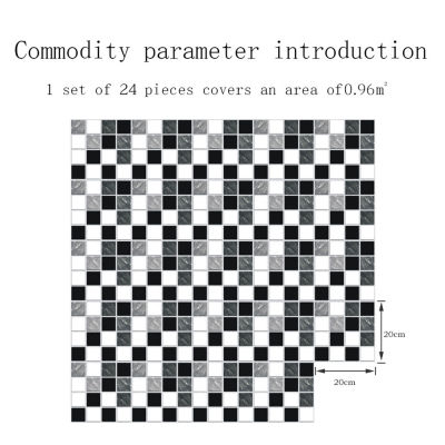 สติกเกอร์ติดกระเบื้องกันน้ำย้อนยุคติดได้แน่น24ชิ้นสติ๊กเกอร์ติดผนังมีกาวในตัวที่ลอกออกได้สำหรับตกแต่งบ้านห้องน้ำครัว
