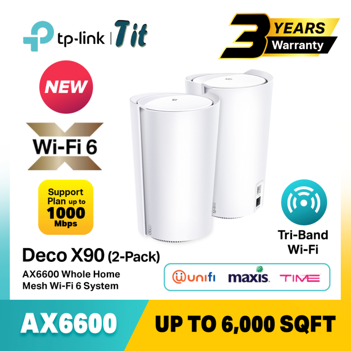 Tp-link Deco X90 Ax6600 Wifi 6 Tri-band Ai-driven Whole Home Mesh Wi-fi 