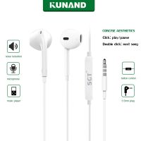 KUNAND หูฟัง ของแท้ earphone talk คุณภาพสูง หัวแจ็ค 3.5 มิล เสียงดีราคาถูก เบสหนัก （รับประกัน 1ปี）