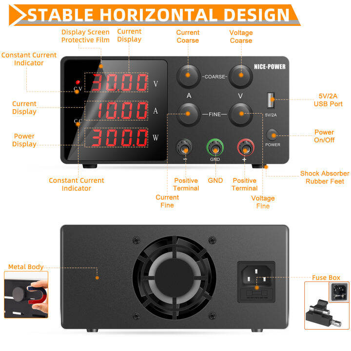 nice-power-sps-w3010-dc-ห้องปฏิบัติการ-power-supply-30v-10a-5a-60v-120v-3a-แรงดันไฟฟ้า-stabilizer-usb-bench-source-unit-converter-ac-dc