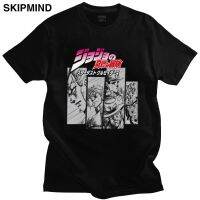 Unique Jojos Bizarre Adventure T Shirts Men Short Sleeve Manga Jotaro Tee Tops Round Neck Pure Cotton Leisure T-shirt Clothing XS-6XL