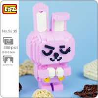 LOZ 9239 Animal World Pink Boxing Rabbit Smile Pet Doll 3D Model DIY Mini Diamond Blocks Bricks Building Toy for Children no Box