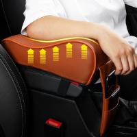 Universal Leather Car Armrest Pad Auto Central Console Mat With Cushion Cover Pocket Pillow Vehicle Box Seat F4O0