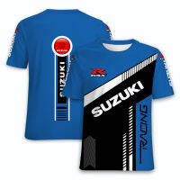 2022ผู้ชายใหม่สบายฤดูร้อนแฟชั่น SUZUKI พิมพ์ Casual Unisex กางเกงขาสั้นแขนเสื้อยืด