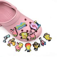 Spongebob Shoe Accessories Anime Crocs Charms Cute Accesories Y2k Gift Shoelace Buckle Decorate Child Pvc Diy Cartoon Detachable