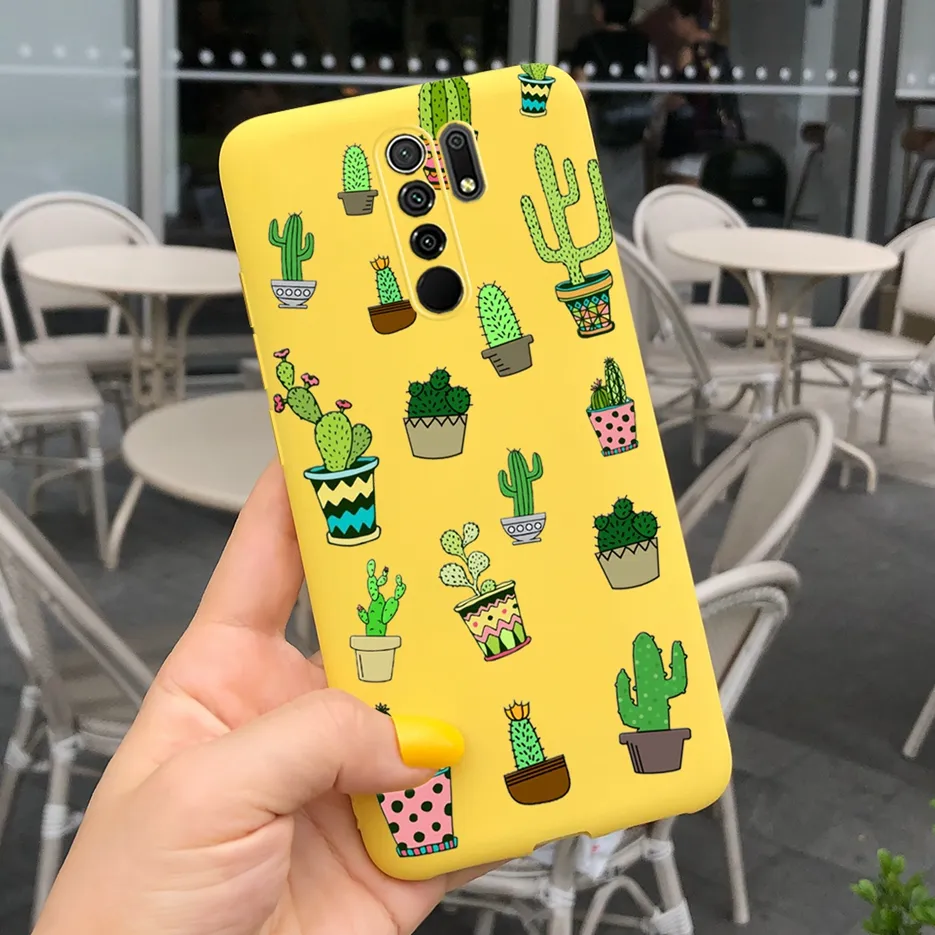 Animais bonitos dos desenhos animados pintados Slim Matte Cover para Xiaomi  Redmi 9 T 5G, Shell