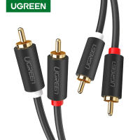 UGREEN 2RCA ถึง2อาร์ซีเอชายกับชายสายสัญญาณเสียงชุบทองอาร์ซีเอสายสัญญาณเสียง2เมตร3เมตร5เมตรสำหรับโฮมเธียเตอร์ดีวีดีทีวีเครื่องขยายเสียงซีดีกล่องเสียง