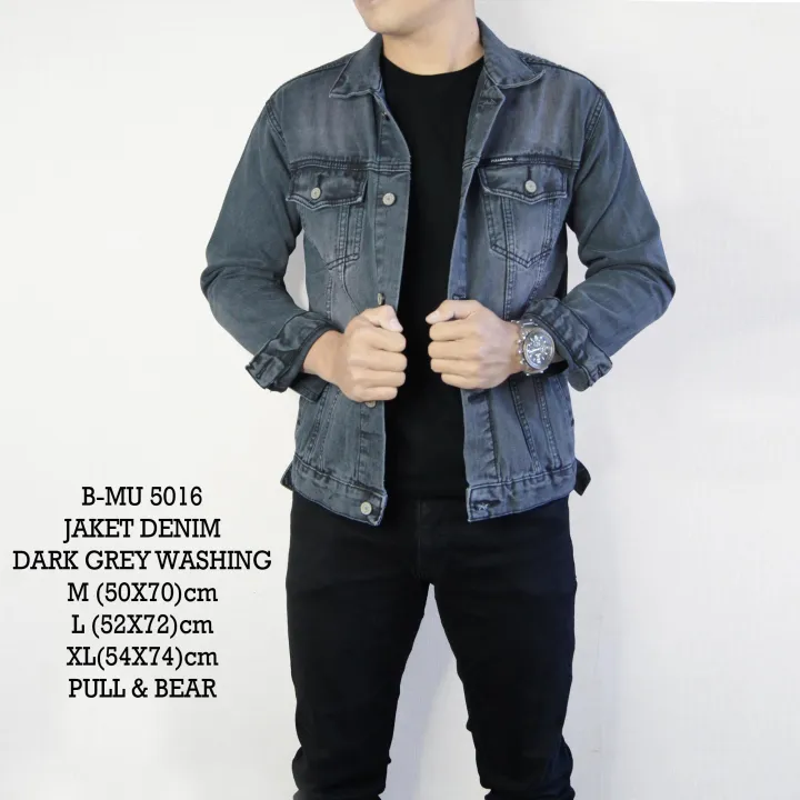 jaket jeans pria pull and bear