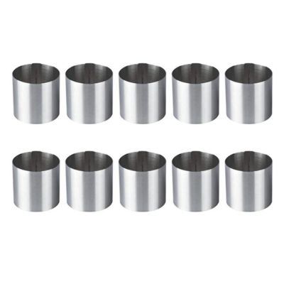 10 Pieces Stainless Steel Mousse Rings Round Biscuit Cutter Cake Mold Kitchen Baking Pastry Tool for Tart,Fondant,Etc